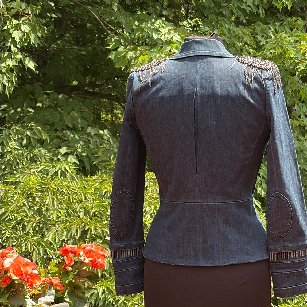 Alice + Olivia Blue Embellished Blazer-Excellent Condition- no missing stones - Picture 3 of 14